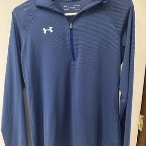 Under Armour Navy and White Striped Top